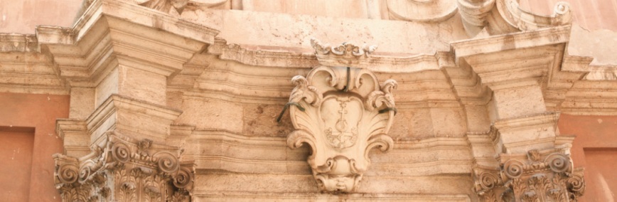 Cagliari, barrio de Marina: Fachada de la iglesia de San Antonio - detalle